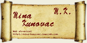 Mina Kunovac vizit kartica